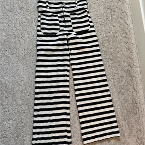 Maeve Colette Black and White Striped Pants
